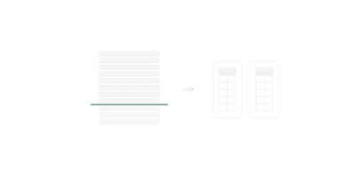A stack of rows meeting a hard ceiling, then split into two files