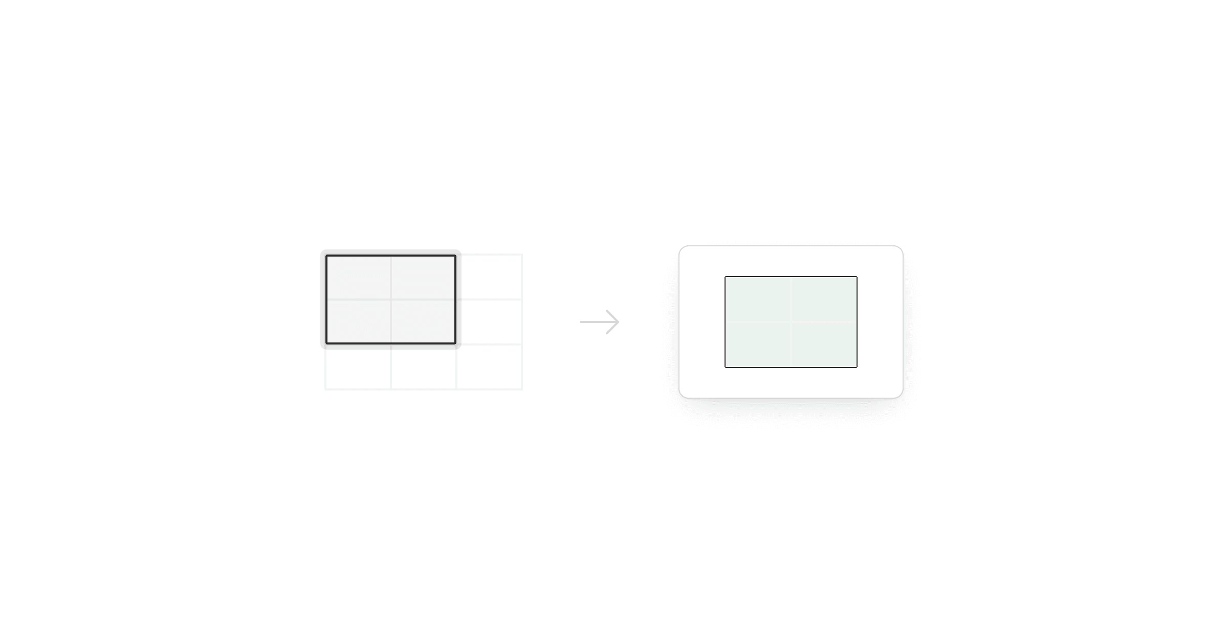 A compact spreadsheet range becoming a clean image for an email