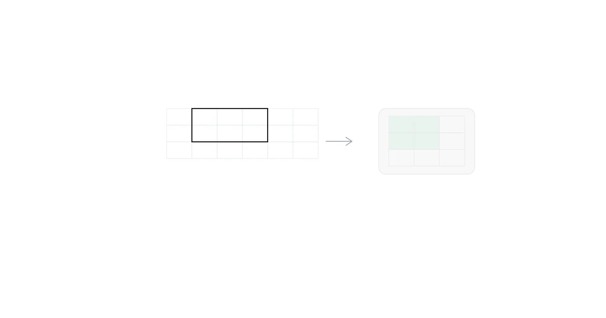 A selected range in a Google Sheet turning into a cropped image